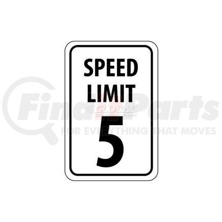 National Marker Company TM17G NMC TM17G Traffic Sign, 5 MPH Speed Limit Sign, 18" X 12", White/Black