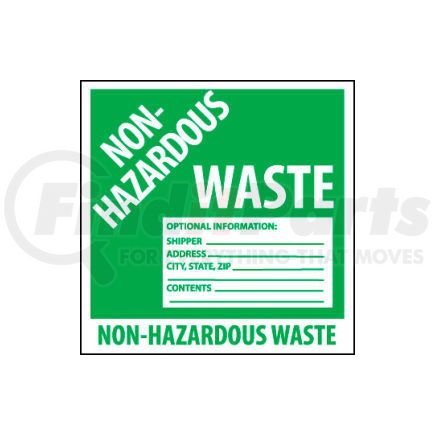 National Marker Company HW5W Hazardous Waste Vinyl Labels - Non-Hazardous Waste