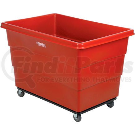 Global Industrial 800316RD Global Industrial&#8482; Plastic Bulk Box Truck, 20 Bushel, Steel chassis Base Red