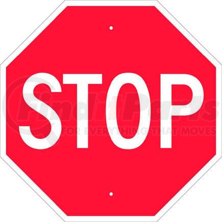 National Marker Company TM13H NMC TM13H Traffic Sign, Stop Sign, .063 MIL, 24" X 24", White/Red