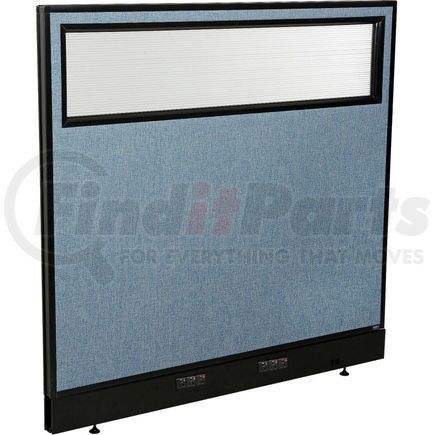 Global Industrial 694755WEBL Interion® Electric Office Partition Panel with Partial Window, 48-1/4"W x 46"H, Blue