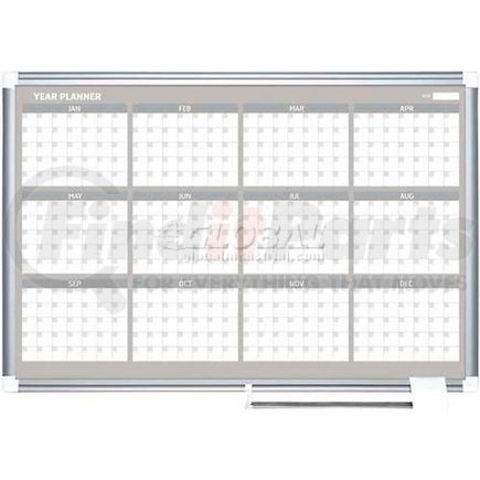 Bi-Silque Visual Communication Product, Inc. GA03106830 MasterVision Magnetic Steel Dry-Erase Twelve Month Planner, 24" X 36", Aluminum Frame