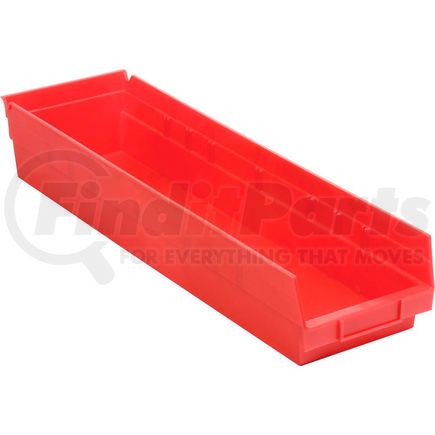 Quantum Storage Systems QSB106RD Global Industrial&#153; Plastic Nesting Storage Shelf Bin 6-5/8"W x 23-5/8"D x 4"H Red