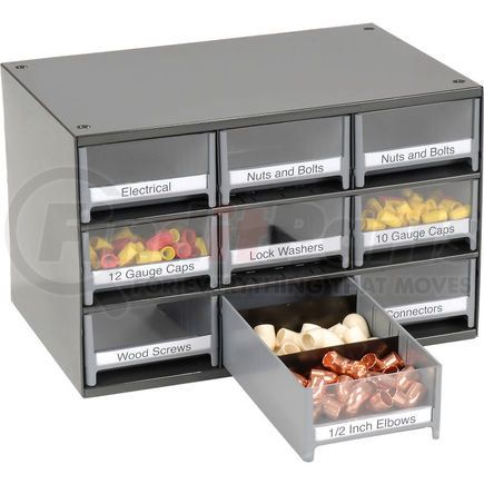 Akro Mils 19909 Akro-Mils Steel Small Parts Storage Cabinet 19909 - 17"W x 11"D x 11"H w/ 9 Gray Drawers