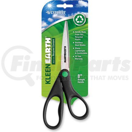 Acme United 41418 Westcott&#174; KleenEarth Recycled Stainless Steel Scissors, 8"L Straight, Black