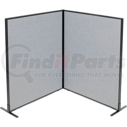 Global Industrial 695031GY Interion® Freestanding 2-Panel Corner Room Divider, 48-1/4"W x 60"H Panels, Gray