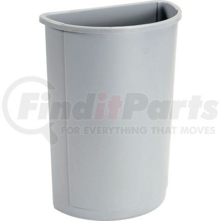 Rubbermaid FG352000GRAY 21 Gallon Half Round Rubbermaid Waste Receptacle - Gray