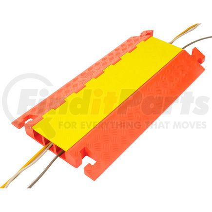 Justrite CP3X225 3-Channel Heavy Duty Cable Guard, 36"L x 20"W x 3"H, Yellow/Orange