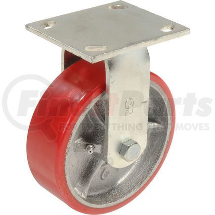 Global Industrial CW4-620R-PSRB Global Industrial™ Heavy Duty Rigid Plate Caster 6" Polyurethane Wheel 800 lb. Capacity