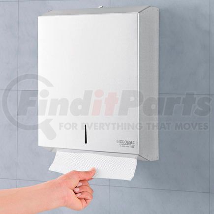 Global Industrial MC-8955 Global Industrial&#153; Folded Paper Towel Dispenser, Stainless Steel