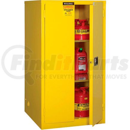 Jamco Products BM60YPQQ Global Industrial&#153; Flammable Cabinet, Manual Close Double Door, 60 Gallon, 34"Wx34"Dx65"H