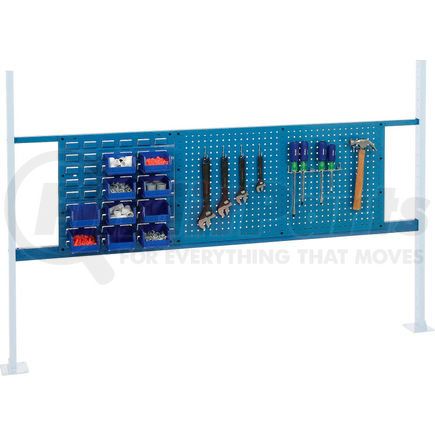 Global Industrial 318863BL Global Industrial&#153; Panel Kit for 72"W Workbench - 18"W Louver & 36"W Pegboard, Mounting Rail BL