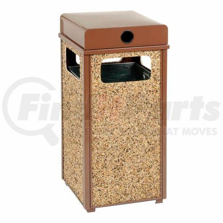 Global Industrial 239576BN Global Industrial&#153; Stone Panel Trash Weather Urn, Brown 12 Gallon, 13-1/2" Square X 35"H