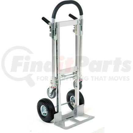 Global Industrial 241664 Global Industrial&#153; Junior Aluminum 2-in-1 Convertible Hand Truck With Pneumatic Wheels