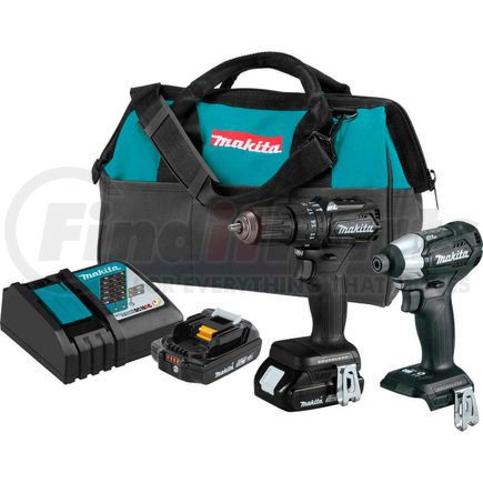 Makita CX202RB Makita&#174; LXT&#174; Cordless 2-Pc. Combo Kit, 2.0Ah, 18V, Li-Ion, Sub-Cmpt, Brushless, Asst Mode