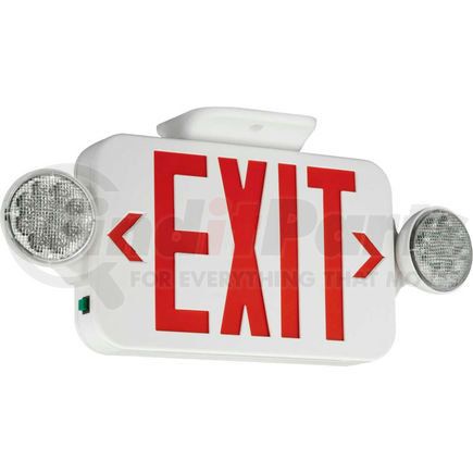 Hubbell Electric CCR Compass Lighting CCR LED Combo Exit/Emergency Unit, Red Letters, White, Ni-Cad Battery