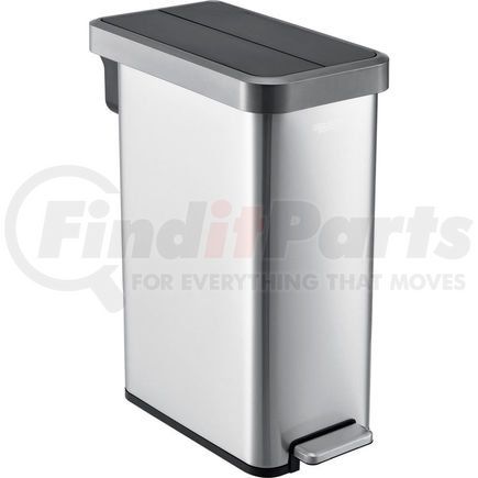 Global Industrial EK9282MT-45L Global Industrial&#153; Stainless Steel Slim Butterfly Step Trash Can - 12 Gallon