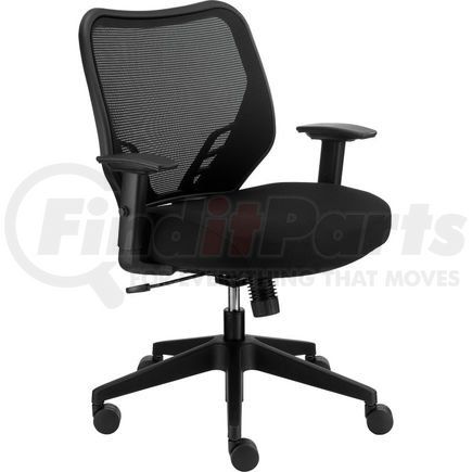 Global Industrial 821F-SR-130 Interion&#174; Office Chair Memory Foam With Mid Back & Adjustable Arms, Fabric, Black