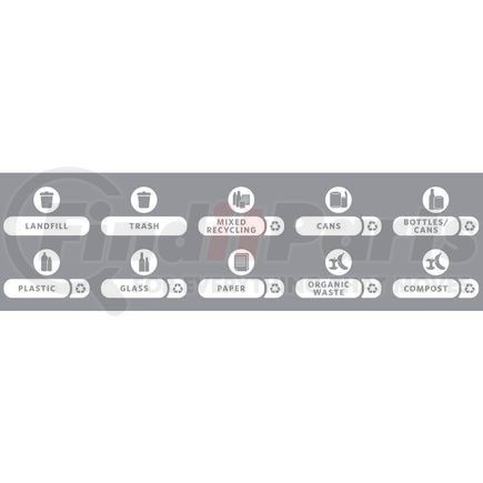 Rubbermaid 1977785 Rubbermaid Waste Stream Label Kit A for 20G Brute, Untouchable & Wastebasket - 1977785