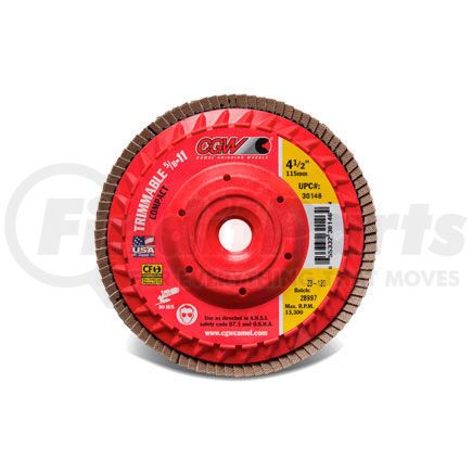 Cgw Abrasive 30202 CGW Abrasives 30202 Trimmable Flap Discs with Built in Hub 4-1/2" x 5/8-11" 40 Grit Ceramic