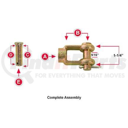 Tectran 2010-88 Clevis Assembly  (Stock Code: 62067) (Representative Image)