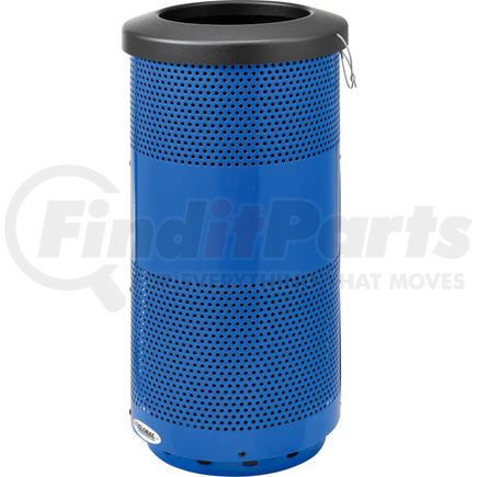 Global Industrial 20STADBL Global Industrial&#153; Perforated Steel Round Trash Can, 20 Gallon, Blue