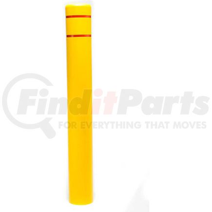 Encore Commercial Products Inc CL1386F Post Guard&#174; Bollard Cover CL1386F, 7" Dia. x 52"H, Yellow with Red Tape