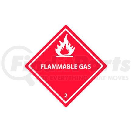 National Marker Company DL2AP NMC DL2AP DOT Shipping Labels, Flammable Gas 2, 4" X 4", White/Red, 25 Per Pack