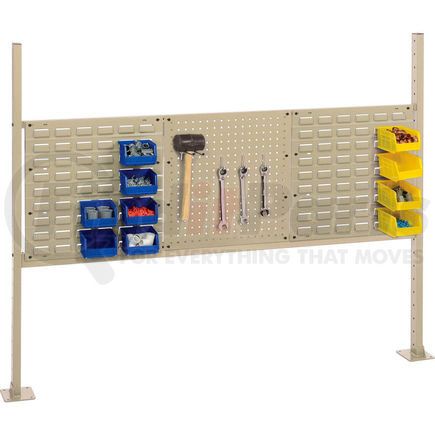 Global Industrial 249717TN Global Industrial&#153; Panel Kit for 60"W Bench, Two 18"W Louver, 18"W Pegboard, Rail & Upright Tan