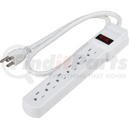 Global Industrial FL-25-6-14AWG-2FT Global Industrial&#153; Power Strip, 6 Outlets, 15A, 12"L, 2-1/2' Cord