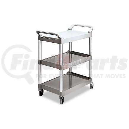 Rubbermaid FG342488PLAT Rubbermaid&#174; Service Cart, Aluminum Posts, 3 Shelf, 33-5/8"Lx18-5/8"W, Platinum