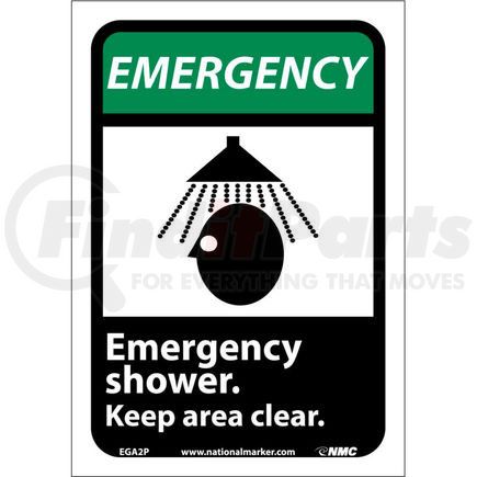 National Marker Company EGA2P Graphic Signs - Emergency Shower - Vinyl 7"W X 10"H