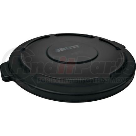 Rubbermaid FG264560BLA Brute&#174; Flat Lid For 44 Gallon Round Trash Container, Black - RCP264560BLA