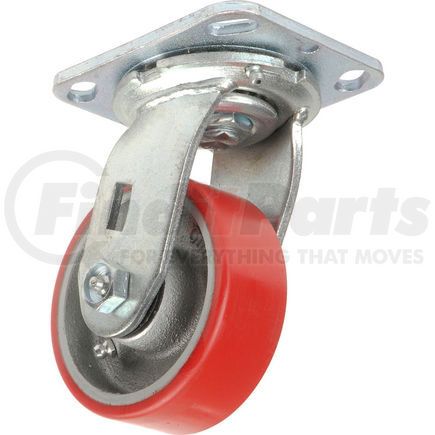 Global Industrial CW3-415S-PSRB Global Industrial™ Heavy Duty Swivel Plate Caster, 4" Polyurethane Wheel, 600 Lb. Capacity