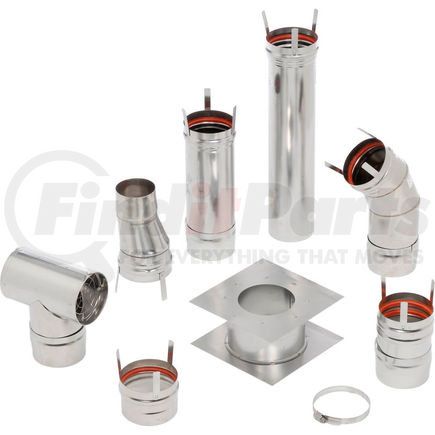 Enerco F102860 HeatStar 4" Horizontal Stainless Steel Vent Kit F102860 Category III Venting