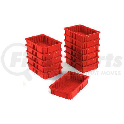 Quantum Storage Systems DG92035RD Global Industrial&#153; Plastic Dividable Grid Container DG92035,16-1/2"L x 10-7/8"W x 3-1/2"H, Red