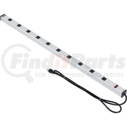 Global Industrial LTS-48-10-6FT Global Industrial&#153; Power Strip, 10 Outlets, 15A, 48"L, 6' Cord