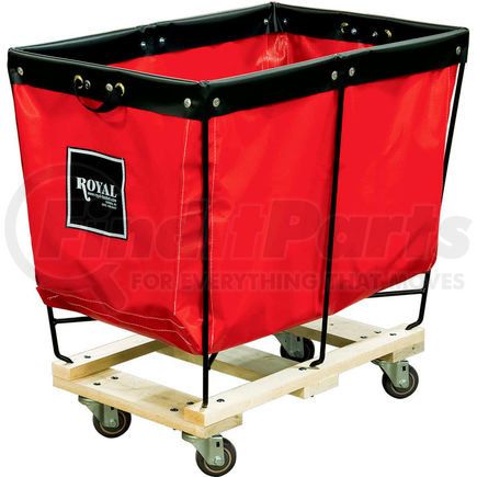 Royal Basket Trucks R03-RRX-ELA-3UNN Elevated Basket Truck, 3 Bu, Red Vinyl, Wood Base, All Swivel