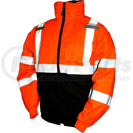 Tingley J26119.XL Tingley&#174; J26119 Bomber II Hooded Jacket, Fluorescent Orange/Red/Black, XL