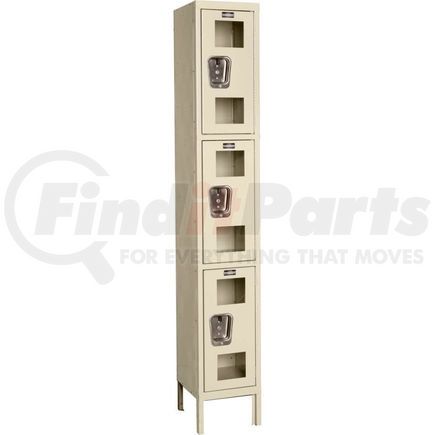 Global Industrial B2318161 Global Industrial™ Triple Tier 3 Door Clear View Locker, 12"Wx18"Dx24"H, Tan, Assembled