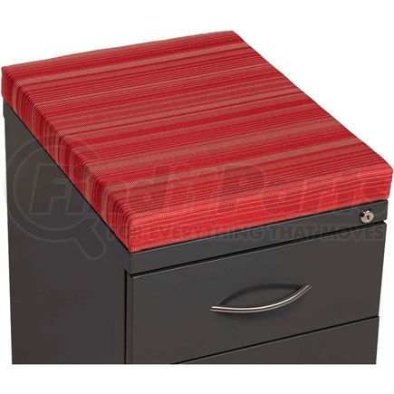 Hirsh Industries Inc 695609 Interion&#174; 2 Drawer Box/File Pedestal - Charcoal with Red Cushion Top