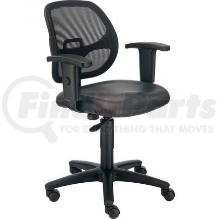 Global Industrial A2813TMI+22A4-V Interion&#174; Mesh Office Chair With Mid Back & Adjustable Arms, Vinyl, Black