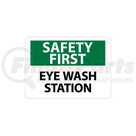 National Marker Company SF181RB NMC SF181RB OSHA Sign, Safety First - Eye Wash Station, 10" X 14", White/Green/Black