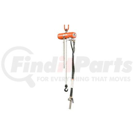 Columbus McKinnon 2182 CM ShopAir Chain Hoist, 500 Lbs., 10 Ft. Lift, 21 FPM Lift, 55 FPM Lower