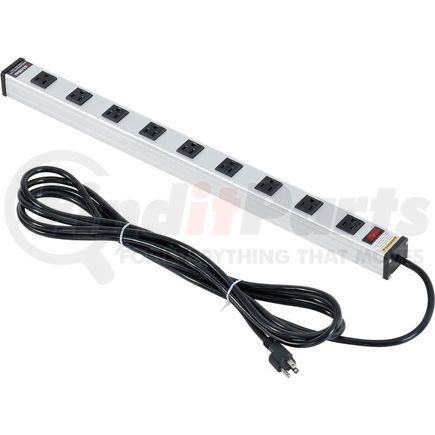 Global Industrial LTS-25-9-15FT Global Industrial&#153; Power Strip, 9 Outlets, 15A, 25"L, 15' Cord