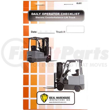 Ironguard Safety Products 70-1076 Replacement Checklist 70-1076 for Ideal Warehouse Electric Counterbalance Forklift Checklist Caddy