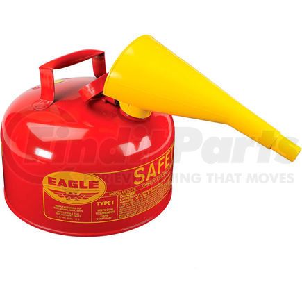 Justrite UI-20-FS Eagle Type I Safety Can - 2 Gallon with Funnel - Red, UI-20-FS