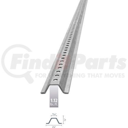 Tapco 054-00017** U-Channel Sign Post, 7'L, 1.12 lbs./ft., Galvanized Post, Holes 30" Down Post