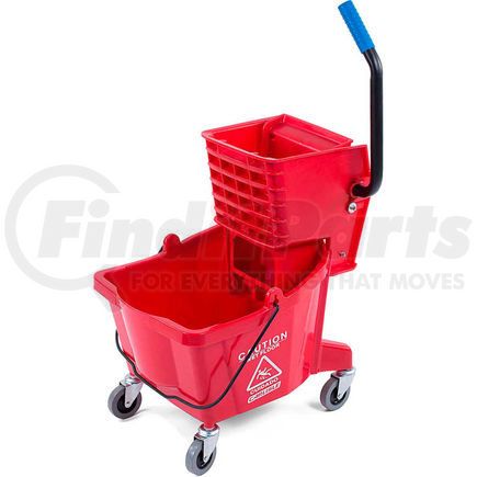 Carlisle 3690805 Carlisle Commercial Mop Bucket with Side-Press Wringer 26 Quart, Red - 3690805