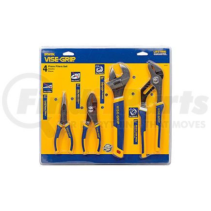 IRWIN TOOLS 2078705 IRWIN VISE-GRIP® 2078705 4 PC Plier Set (Long Nose, Slip Joint, Tongue & Groove, Adj. Wrench)